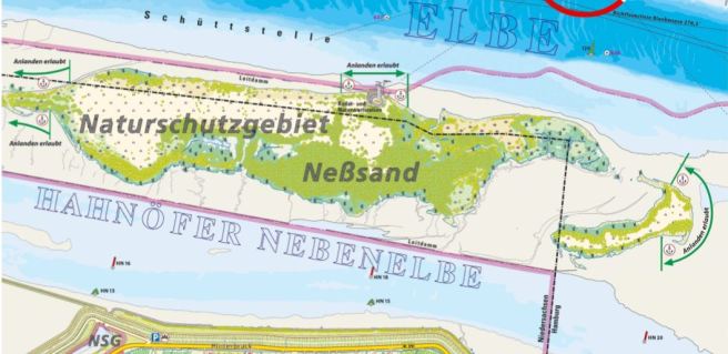 Anlandungsskizze Nesssand Schweinesand - Ausschnitt